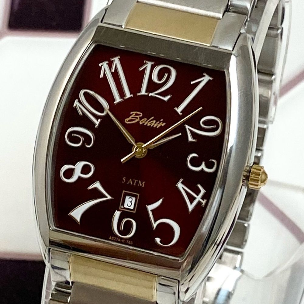 Belair Two-Tone Stainless Steel Tonneau Case Men’s Unisex Dress Watch